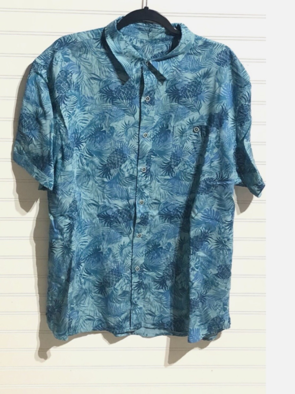 NWT Age Of Wisdom Emerald Modal Tropical Casual Button Down Shirt Men's 2XL